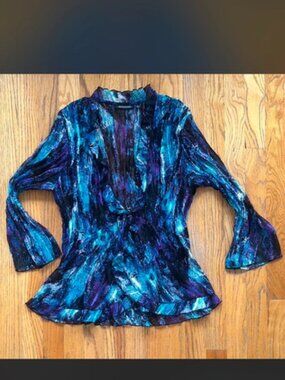 Vintage-Inspired Notations Sheer Cowl Neck Blouse